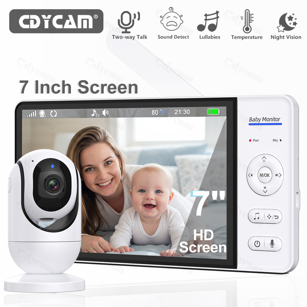 Smart Home Battery Camera - Monitor Bayi Video 7.0'' 720P Baterai
