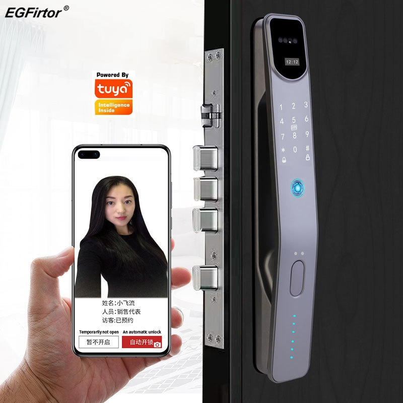 Smart Home Battery Camera - Tuya kunci pintu pintar sidik jari,