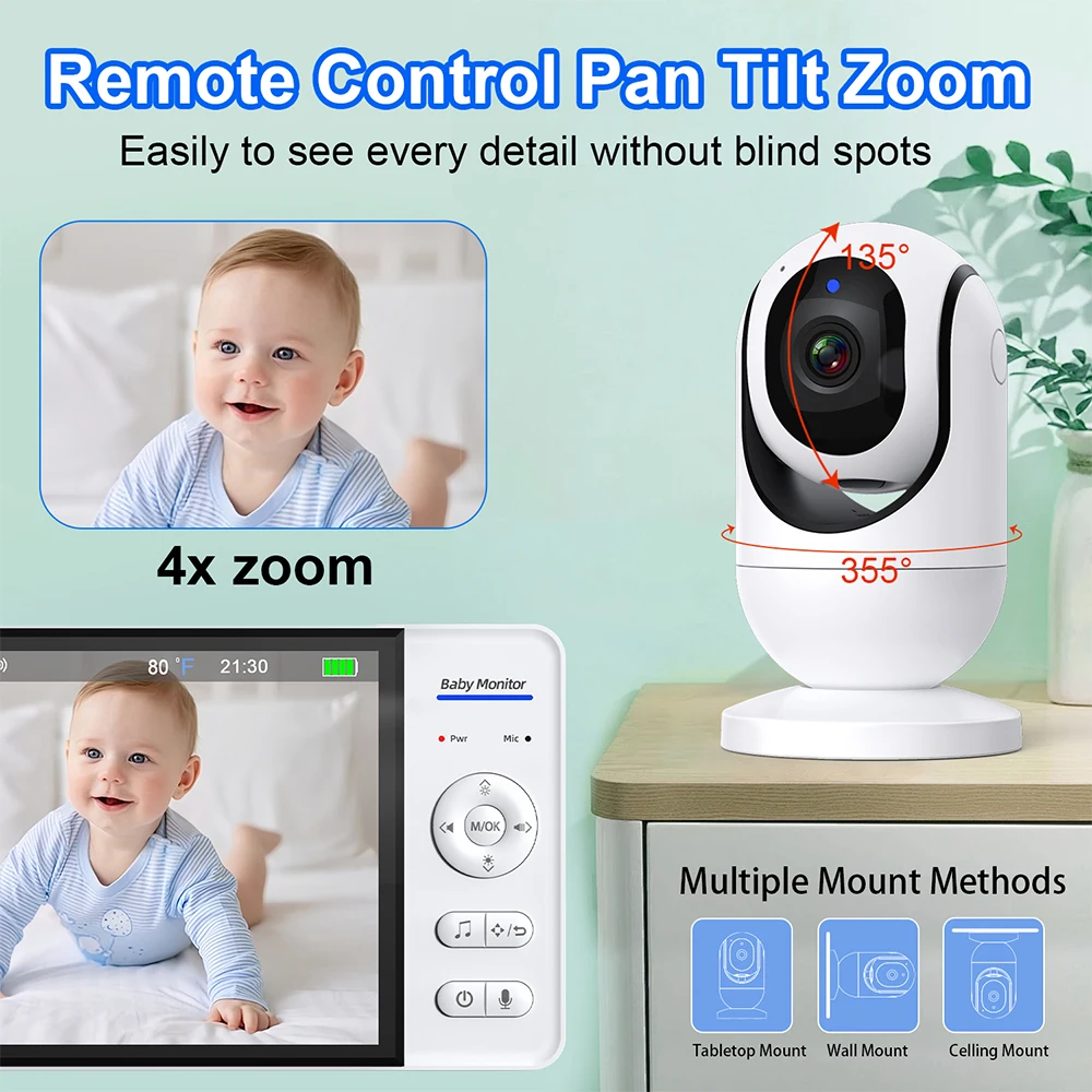 Monitor Bayi Video 7.0'' 720P  - Smart Home Battery Camera ulasan dan harga