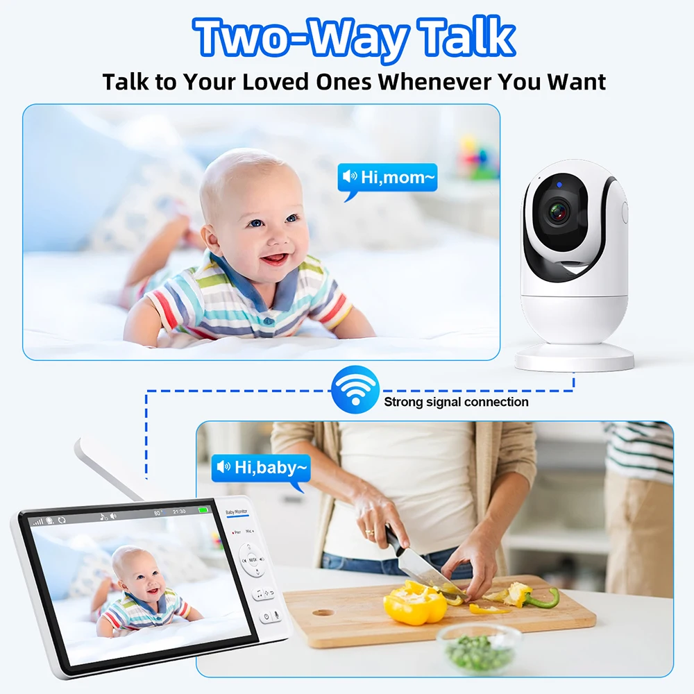 Monitor Bayi Video 7.0'' 720P  - Smart Home Battery Camera ulasan dan harga