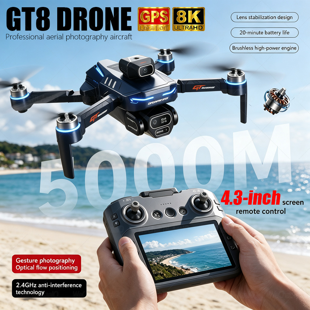 Drone RC GT8 HD BARU 4K Profes - Smart Home Camera ulasan dan harga