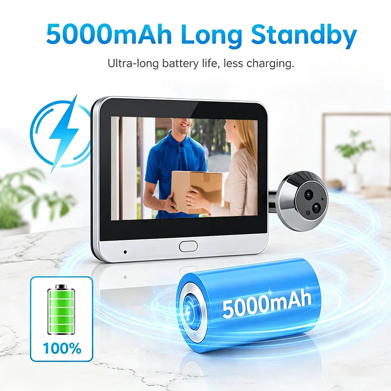 Kamera Lubang Intip Pintu Digi - Smart Home Battery Camera ulasan dan harga