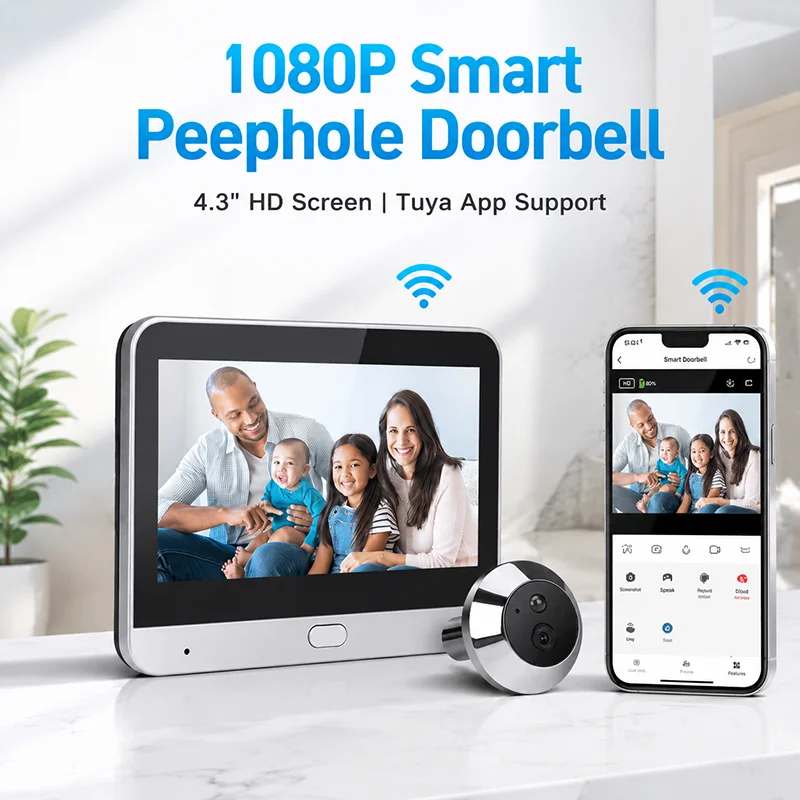 Kamera Lubang Intip Pintu Digi - Smart Home Battery Camera ulasan dan harga
